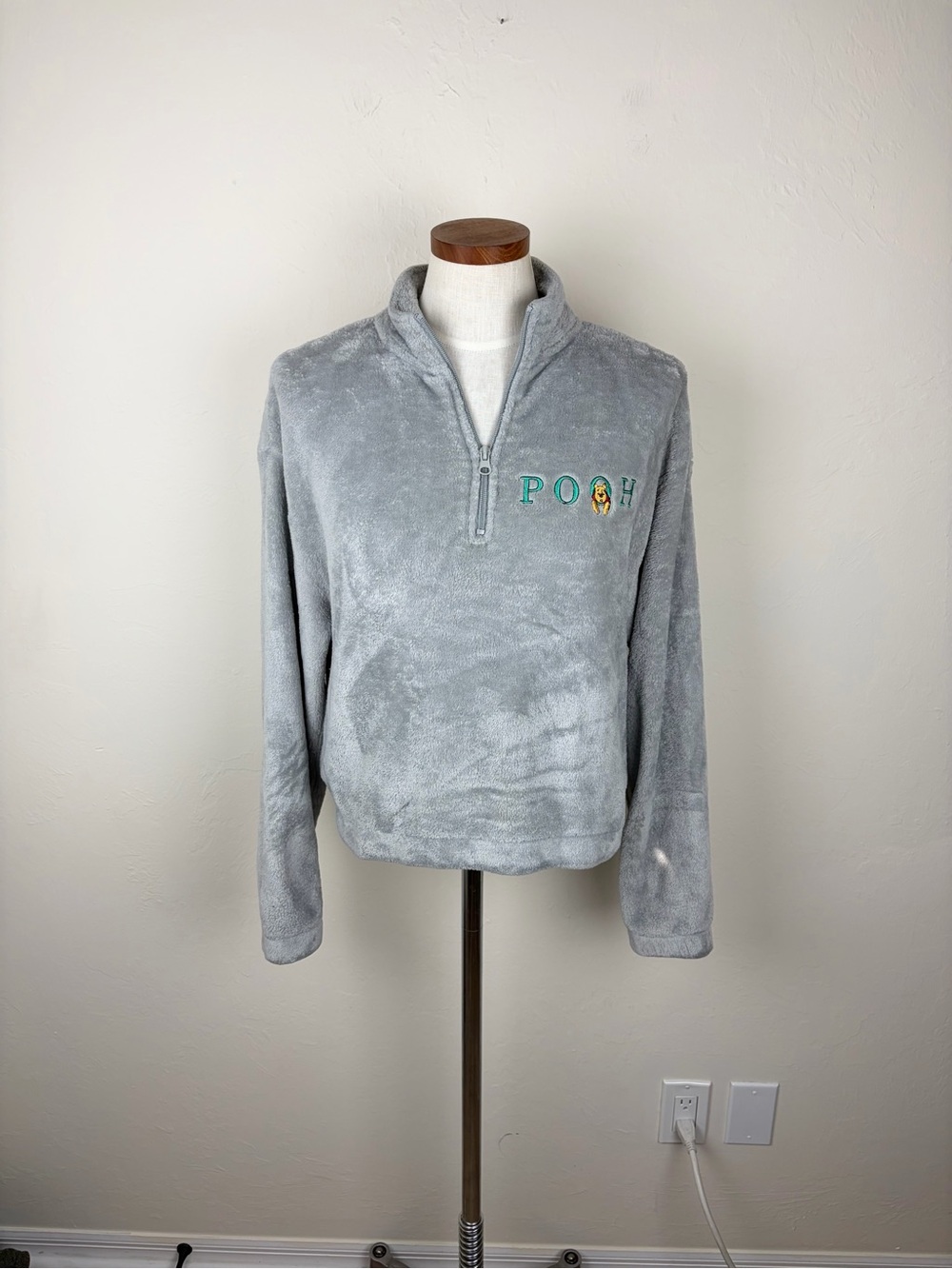 Disney ‘Winnie The Pooh’ 1/4 Zip Fleece Jacket - Gray